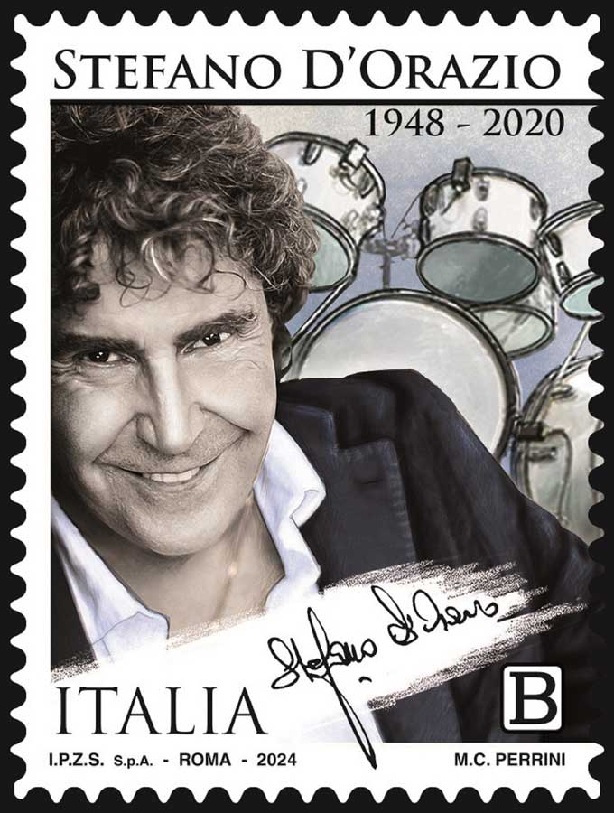 Il francobollo dedicato a Stefano D'Orazio Il francobollo dedicato a Stefano D'Orazio