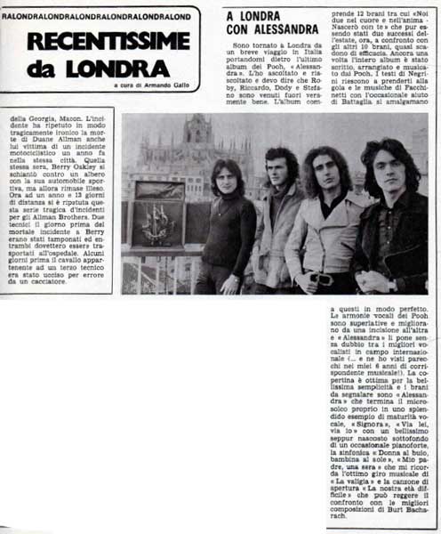 10.12.1972 - Ciao 2001 - N°49 - A Londra con Alessandra, di Armando Gallo 10.12.1972 - Ciao 2001 - N°49 - A Londra con Alessandra, di Armando Gallo