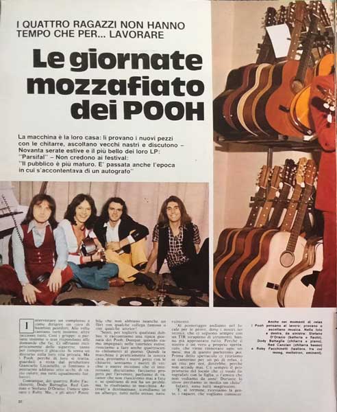 13.10.1973 - Settimana TV - N°41 - Pag. 32 - Le giornate mozzafiato dei POOH, di Livia Hendel 13.10.1973 - Settimana TV - N°41 - Pag. 32 - Le giornate mozzafiato dei POOH, di Livia Hendel