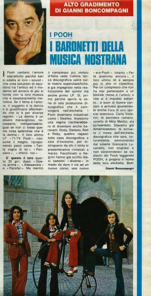 02.02.1975 - Sorrisi e Canzoni TV - N. 5 - I baronetti della musica nostrana, di Gianni Boncompagni