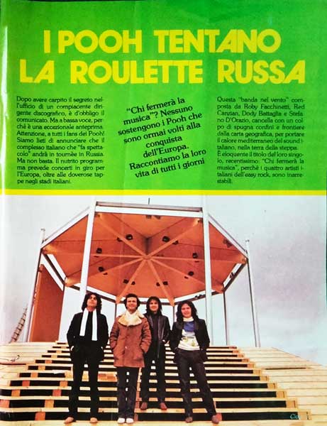 23.06.1981 - Cioè - N°25 - I Pooh tentano la roulette russa, di Maria Grazia Rizzi 23.06.1981 - Cioè - N°25 - I Pooh tentano la roulette russa, di Maria Grazia Rizzi