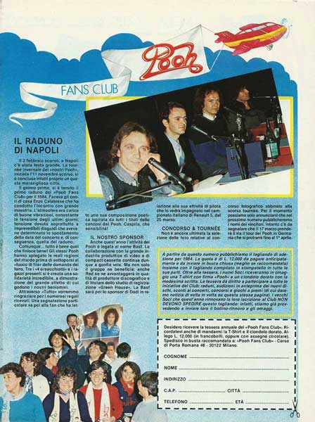 Marzo 1984 - Tutto - N°3 - Pooh Fans Club Marzo 1984 - Tutto - N°3 - Pooh Fans Club