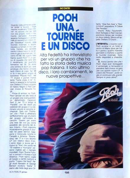 Gennaio 1987 - Ciao 2001 - Pooh una tournée e un disco - D. Casiraghi