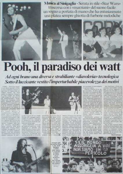 31.07.1987 - La Provincia - Pag.6 - Pooh, il paradiso dei watt, di Mario Schiani