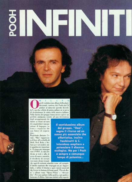 17.10.1988 - Ciao 2001 - N°42 - Pooh - Infiniti noi, di Paolo Battigelli 17.10.1988 - Ciao 2001 - N°42 - Pooh - Infiniti noi, di Paolo Battigelli