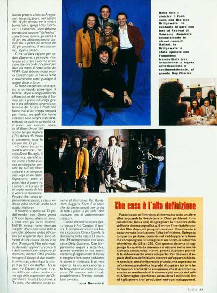 Marzo 1990 - Tutto Musica e Spettacolo - N°3 - Pag. 20 - Un'oasi a Sanremo, di Luca Benedetti Marzo 1990 - Tutto Musica e Spettacolo - N°3 - Pag. 20 - Un'oasi a Sanremo, di Luca Benedetti