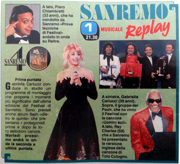 Marzo 1990 - TV Sorrisi e Canzoni - Sanremo Replay Marzo 1990 - TV Sorrisi e Canzoni - Sanremo Replay