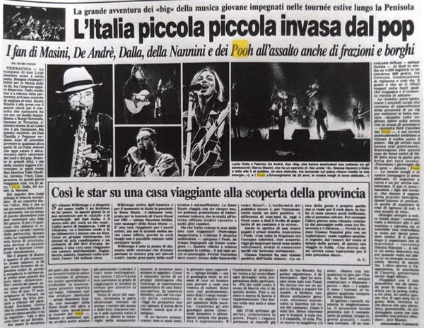 21.08.1991 - Corriere della Sera - Pag.24 - L'Italia piccola piccola invasa dal pop, di Alessandro Cannavò 21.08.1991 - Corriere della Sera - Pag.24 - L'Italia piccola piccola invasa dal pop, di Alessandro Cannavò