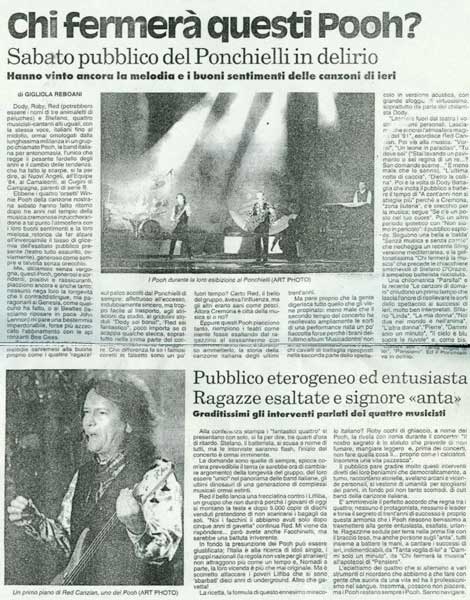 28.11.1994 - Mondo Padano - Pag. 27 - Chi fermerà questi Pooh?, di Gigliola Reboani 28.11.1994 - Mondo Padano - Pag. 27 - Chi fermerà questi Pooh?, di Gigliola Reboani