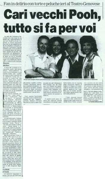 06.12.1994 - Testata sconosciuta - Cari vecchi Pooh, tutto si fa per voi, di Caterina Bruzzone 06.12.1994 - Testata sconosciuta - Cari vecchi Pooh, tutto si fa per voi, di Caterina Bruzzone