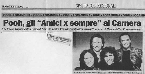27.02.1997 - Il Gazzettino del Friuli - Pooh, gli Amici x sempre al Carnera