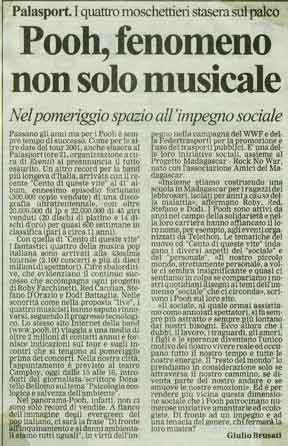 05.02.2001 - L'Arena - Pooh, fenomeno non solo musicale, di Giulio Brusati 05.02.2001 - L'Arena - Pooh, fenomeno non solo musicale, di Giulio Brusati