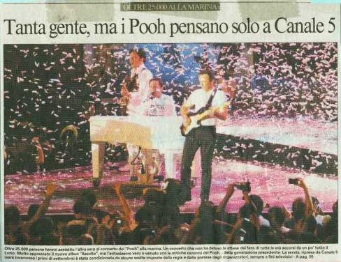 08.08.2004 - Il Messaggero - Civitavecchia - Tanta gente, ma i Pooh pensano solo a Canale 5