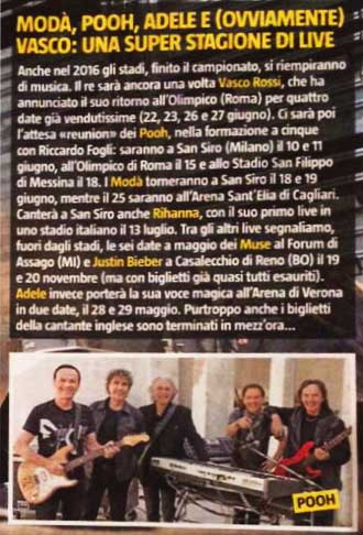 29.12.2015 - TV Sorrisi e Canzoni - Pag.45 - Modà, Pooh, Adele e (ovviamente) Vasco: una super stagione di live 29.12.2015 - TV Sorrisi e Canzoni - Pag.45 - Modà, Pooh, Adele e (ovviamente) Vasco: una super stagione di live