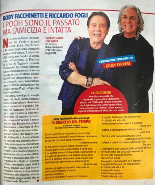 30.01.2018 - TV Sorrisi e Canzoni - N°5 - I Pooh sono il passato ma l'amicizia è intatta 30.01.2018 - TV Sorrisi e Canzoni - N°5 - I Pooh sono il passato ma l'amicizia è intatta