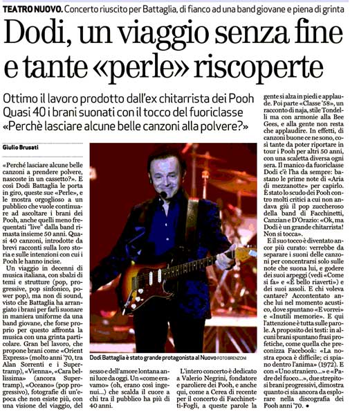 27.01.2019 - L'Arena - Pag. 60 - Dodi, un viaggio senza fine e tante «perle» riscoperte, di Giulio Brusati 27.01.2019 - L'Arena - Pag. 60 - Dodi, un viaggio senza fine e tante «perle» riscoperte, di Giulio Brusati