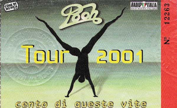 Biglietto del tour 2001 Biglietto del tour 2001