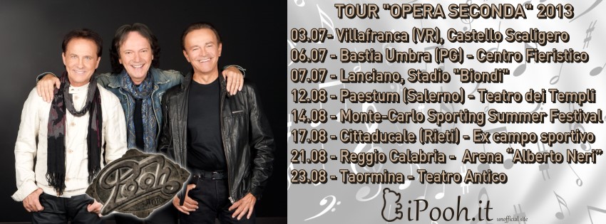 Calendario provvisorio del tour Opera Seconda 2013
