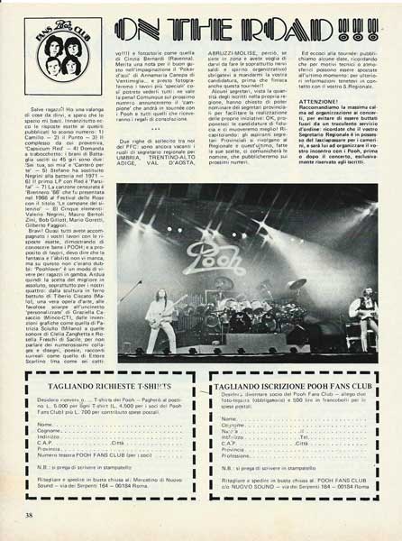 Luglio 1980 - Nuovo Sound - N°7 - Pag.38 - Pooh Fans Club - On the road!!! Luglio 1980 - Nuovo Sound - N°7 - Pag.38 - Pooh Fans Club - On the road!!!