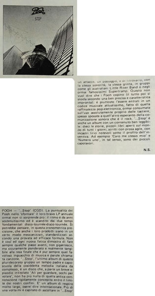 Novembre 1980 - Nuovo Sound - N°10 - pag. 47 - ...Stop, di N. S.