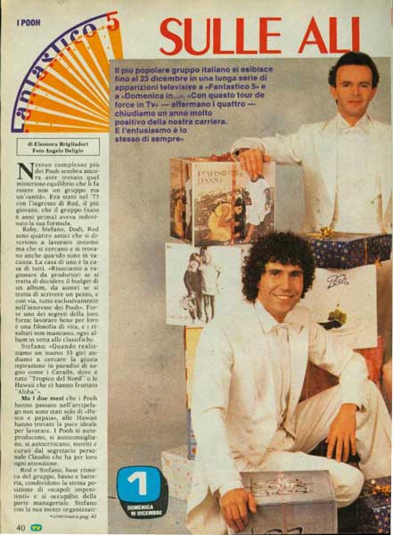 Dicembre 1984 - TV Sorrisi e Canzoni - Sulle ali dell'entusiasmo, di Eleonora Brigliadori Dicembre 1984 - TV Sorrisi e Canzoni - Sulle ali dell'entusiasmo, di Eleonora Brigliadori