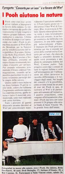 Giugno 1989 - Onda Tivù - I Pooh aiutano la natura, a cura di Cristina Berretta Giugno 1989 - Onda Tivù - I Pooh aiutano la natura, a cura di Cristina Berretta