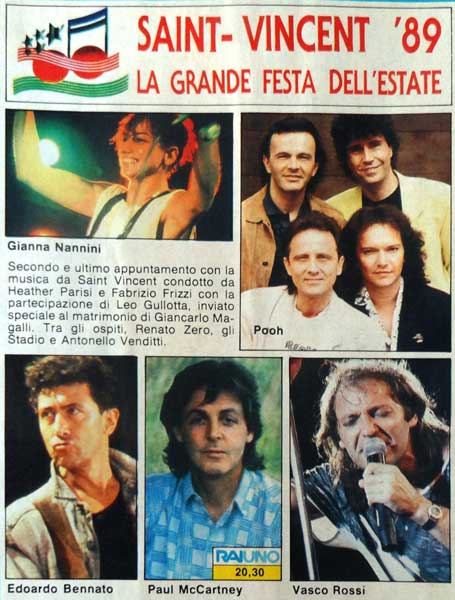 Giugno 1989 - Testata sconosciuta - Saint-Vincent '89 - La grande festa dell'estate Giugno 1989 - Testata sconosciuta - Saint-Vincent '89 - La grande festa dell'estate