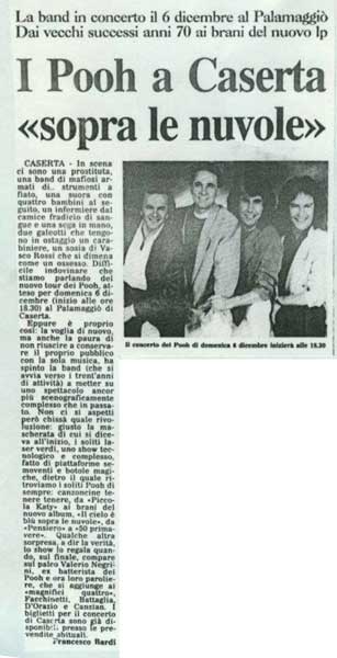 25.11.1992 - Il Mattino - I Pooh a Caserta «sopra le nuvole», di Francesco Bardi