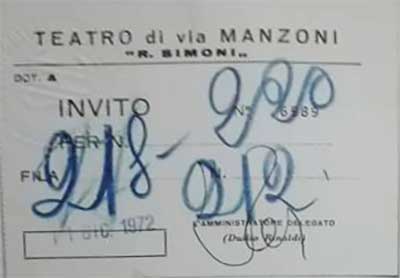1973 - Concerto al Teatro Manzoni di Milano